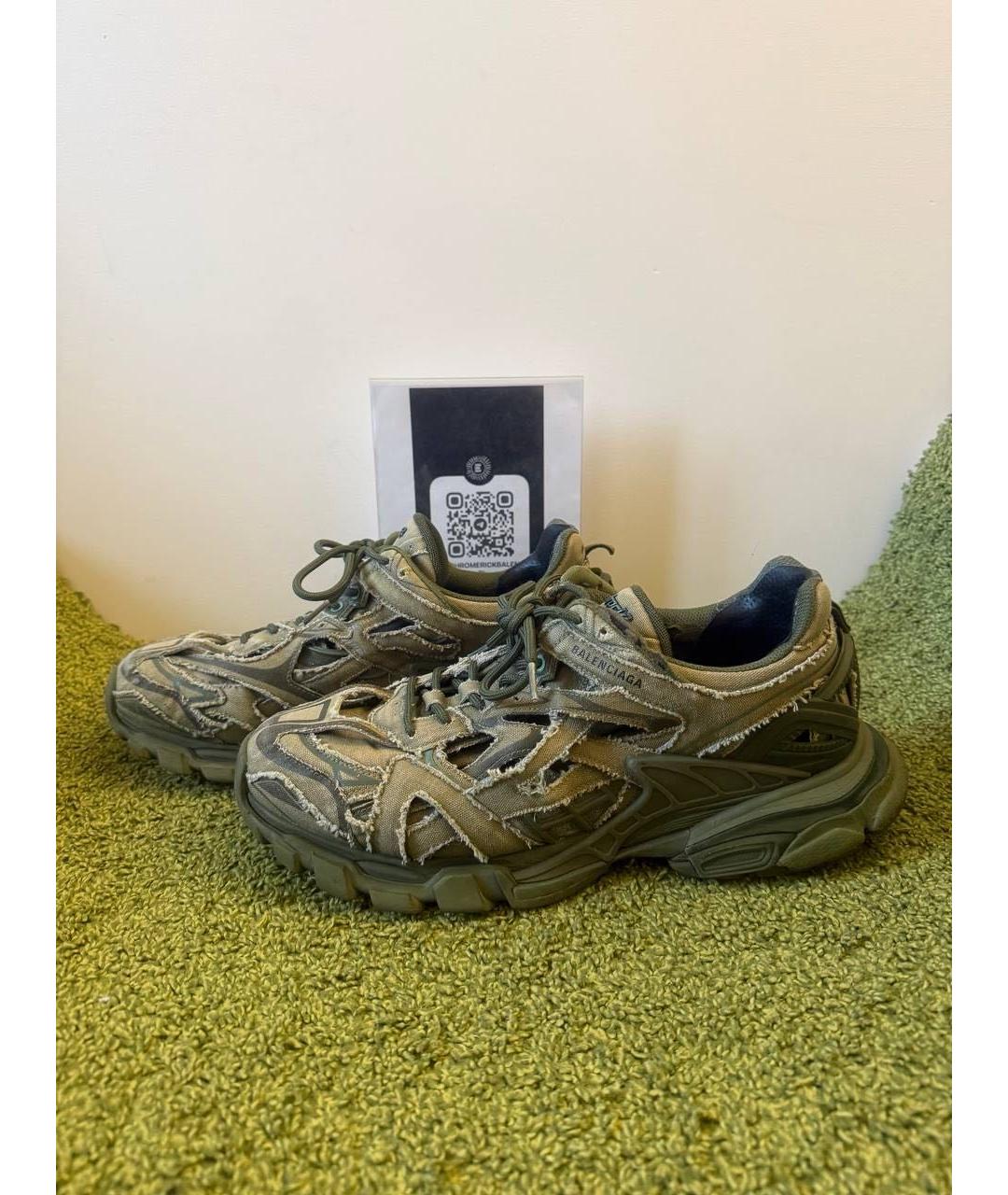 BALENCIAGA Хаки низкие кроссовки / кеды, фото 4