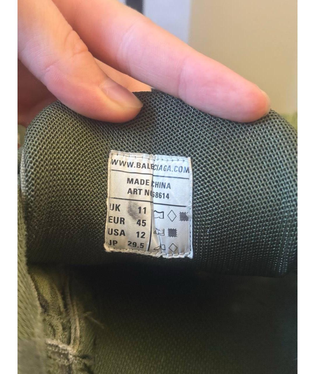 BALENCIAGA Хаки низкие кроссовки / кеды, фото 5