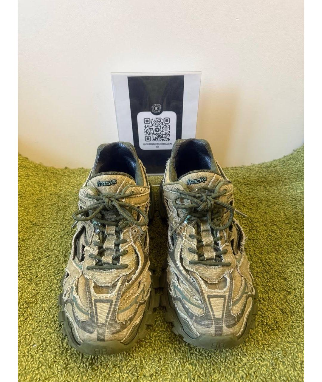 BALENCIAGA Хаки низкие кроссовки / кеды, фото 2