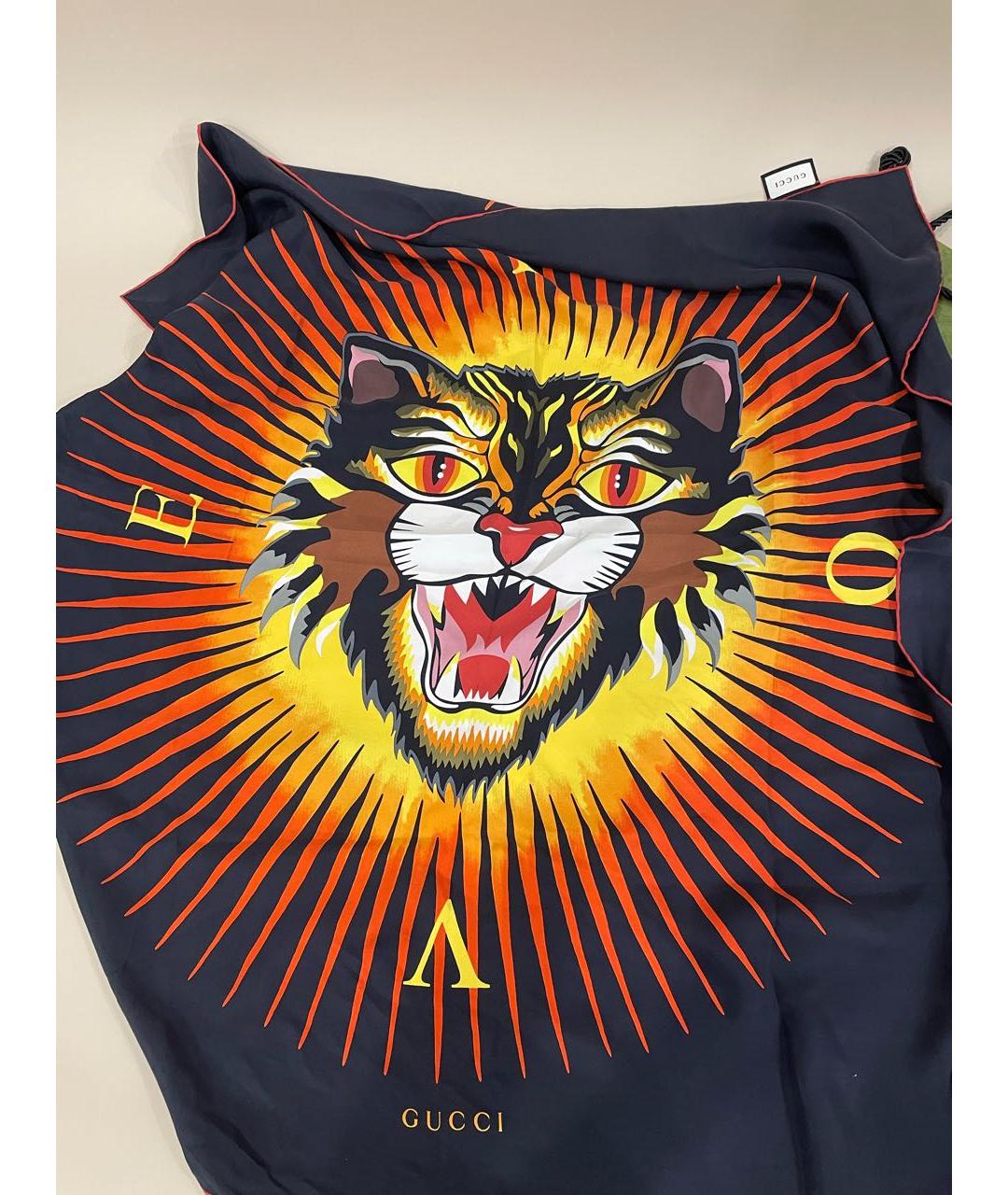 GUCCI Черный шелковый платок, фото 7