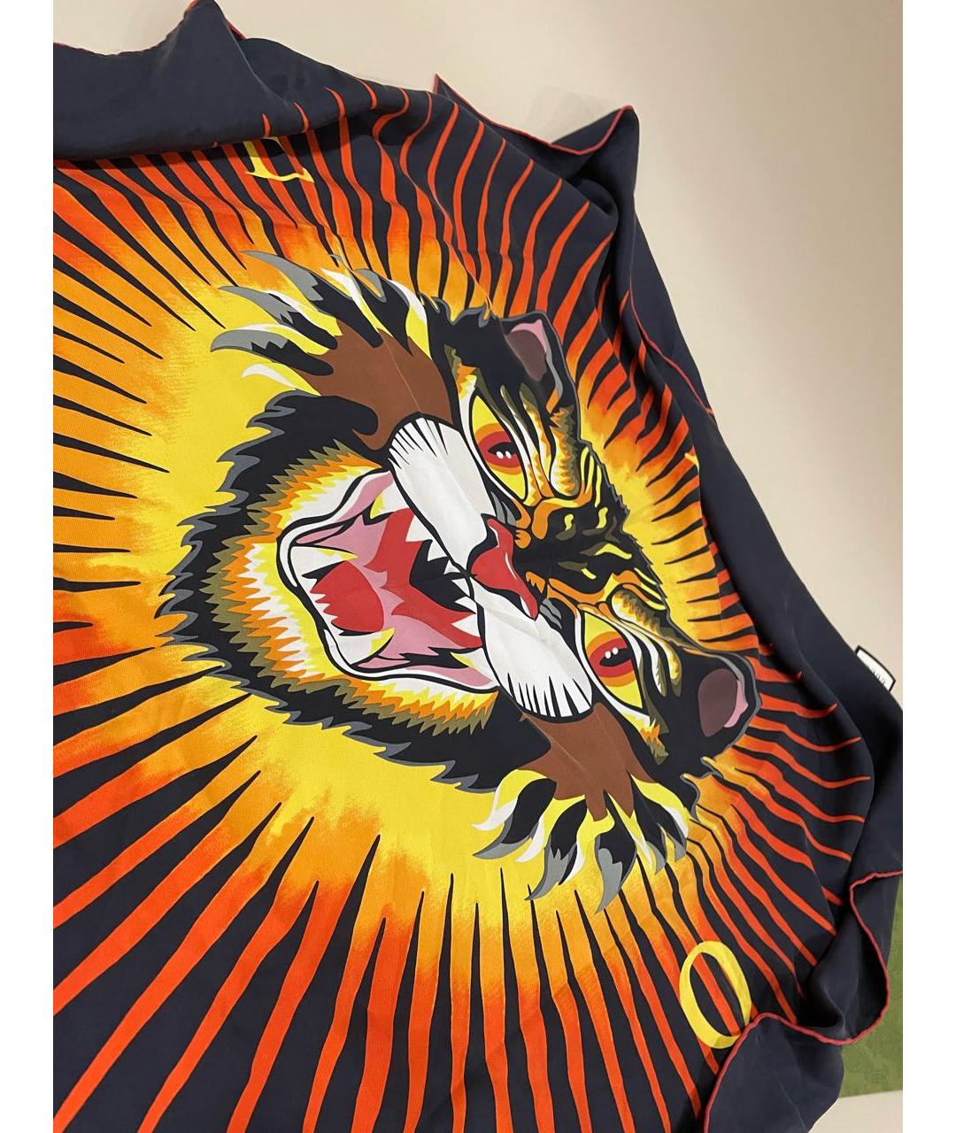 GUCCI Черный шелковый платок, фото 3