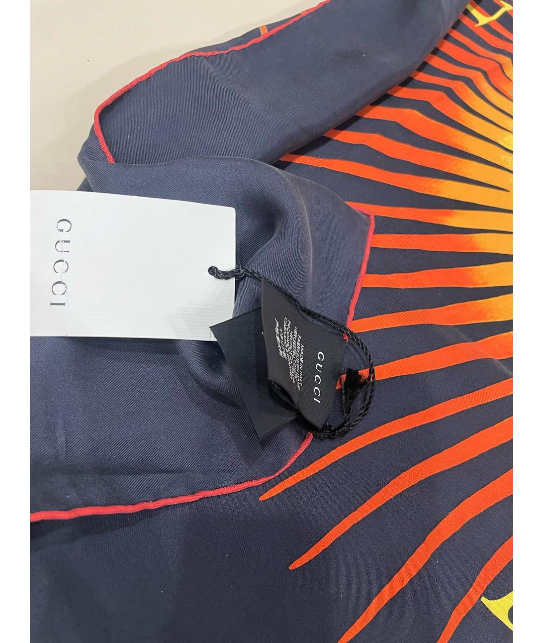 GUCCI Черный шелковый платок, фото 2