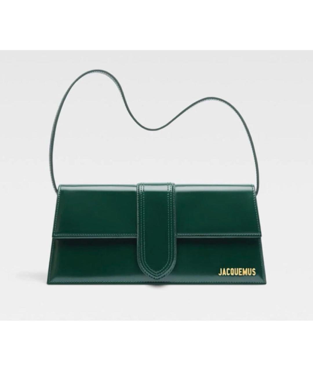 JACQUEMUS Зеленая кожаная сумка через плечо, фото 7