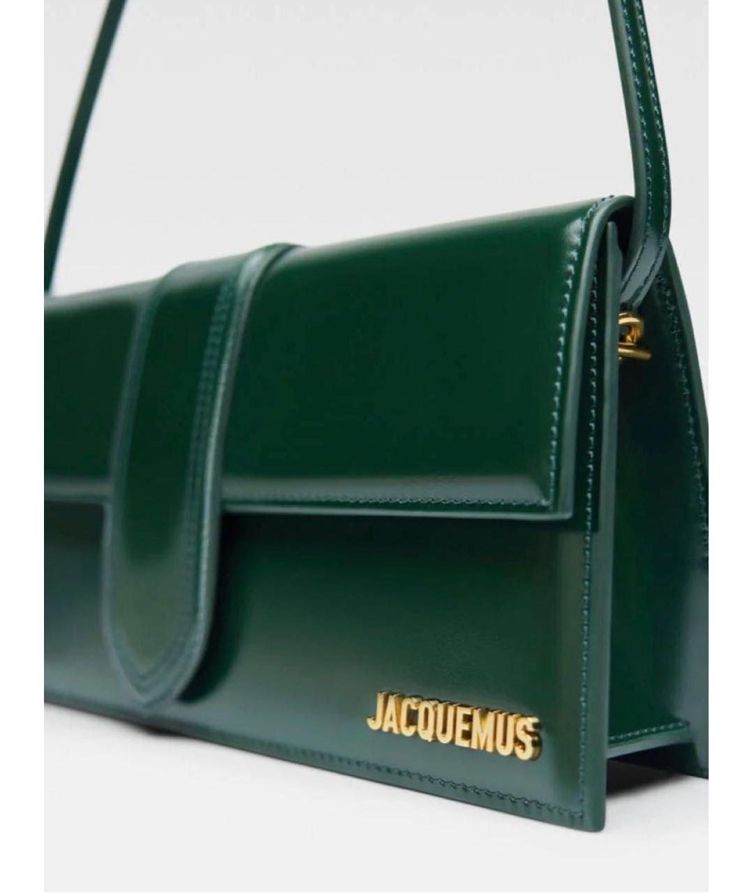 JACQUEMUS Зеленая кожаная сумка через плечо, фото 4