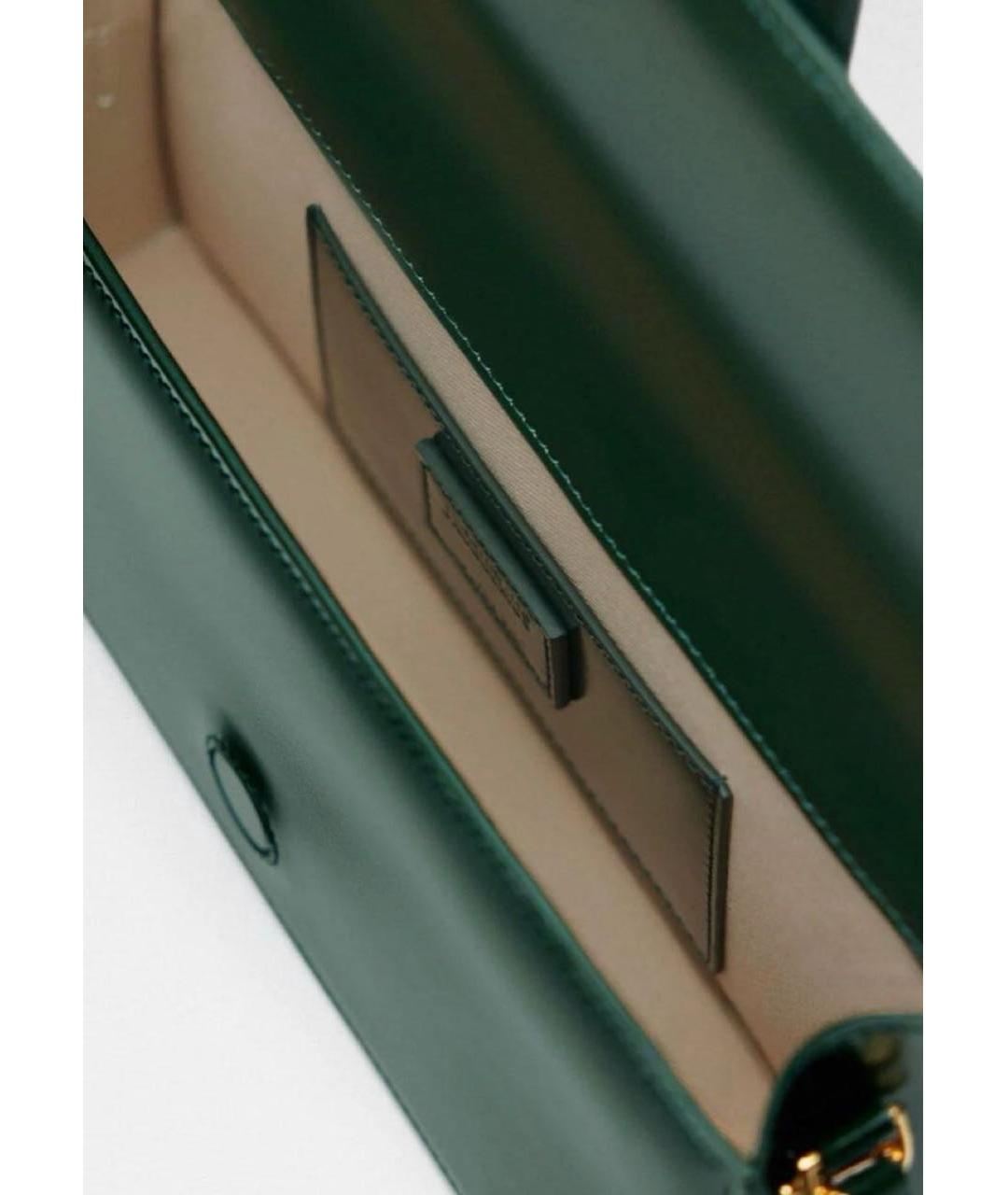 JACQUEMUS Зеленая кожаная сумка через плечо, фото 5