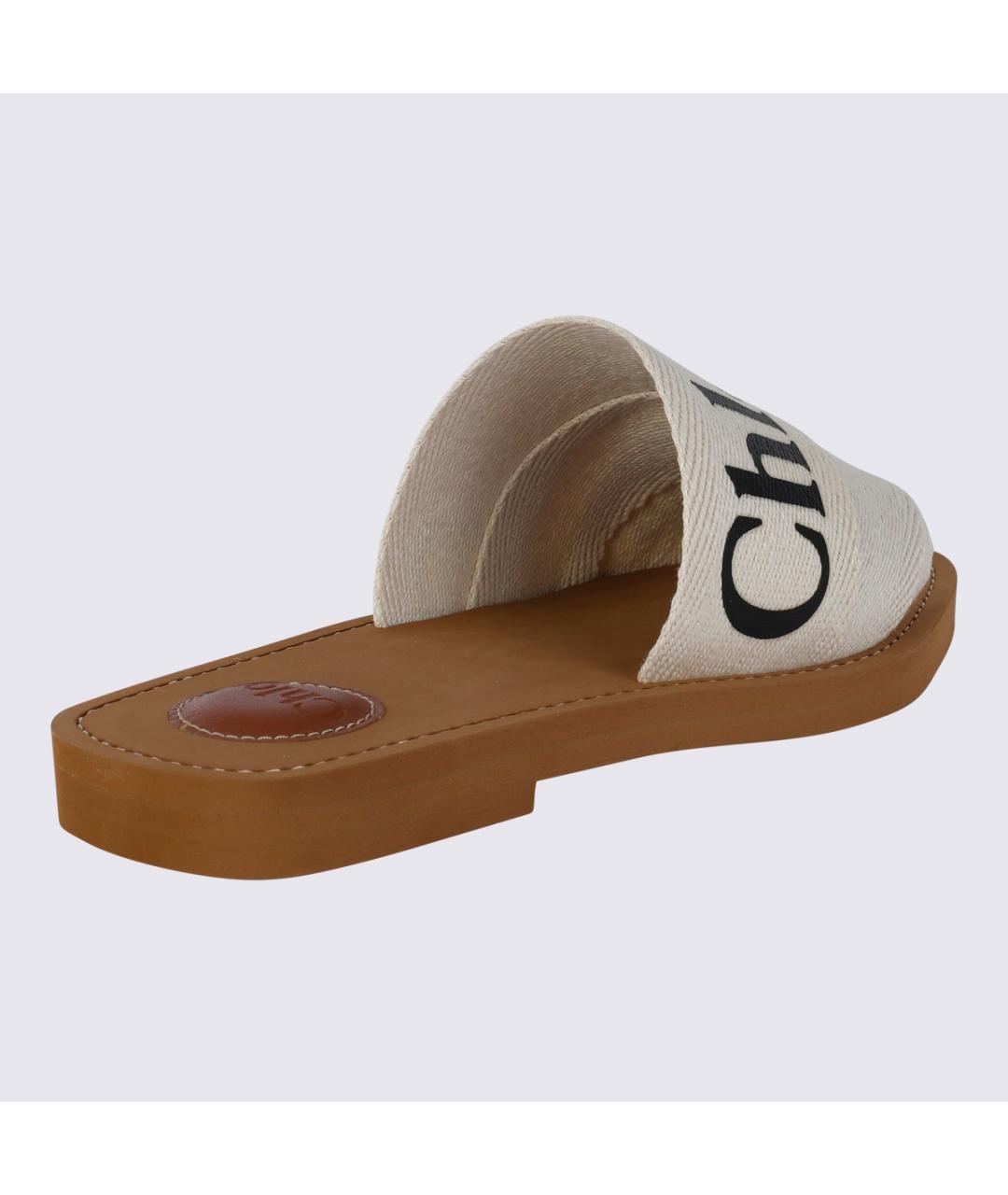 CHLOE Белые текстильные шлепанцы, фото 2