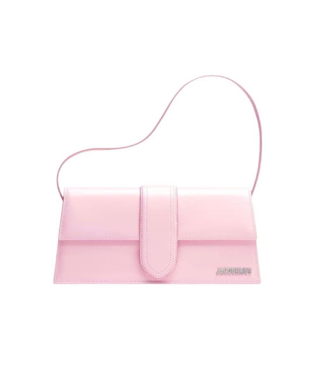 JACQUEMUS Розовая кожаная сумка через плечо, фото 4