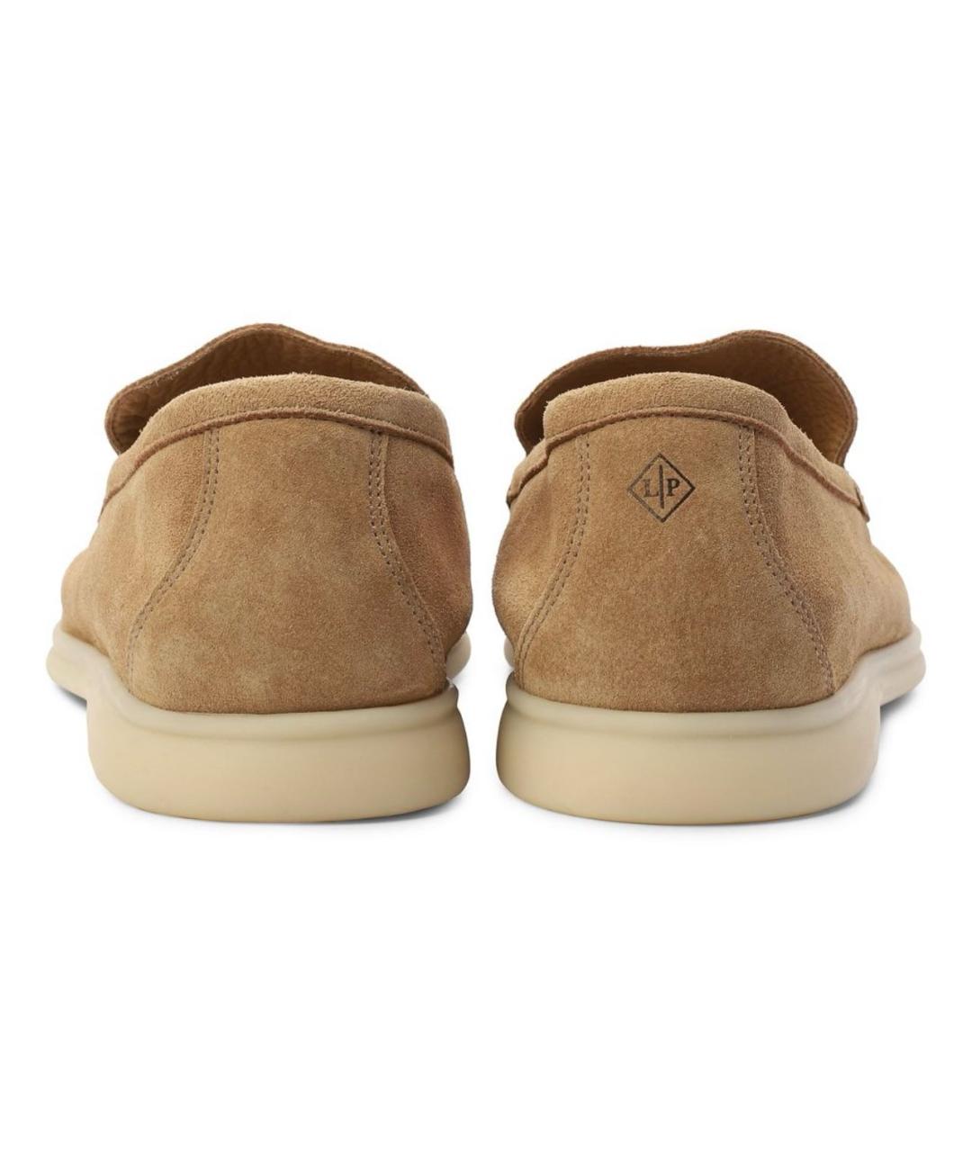 LORO PIANA Бежевые замшевые лоферы, фото 4