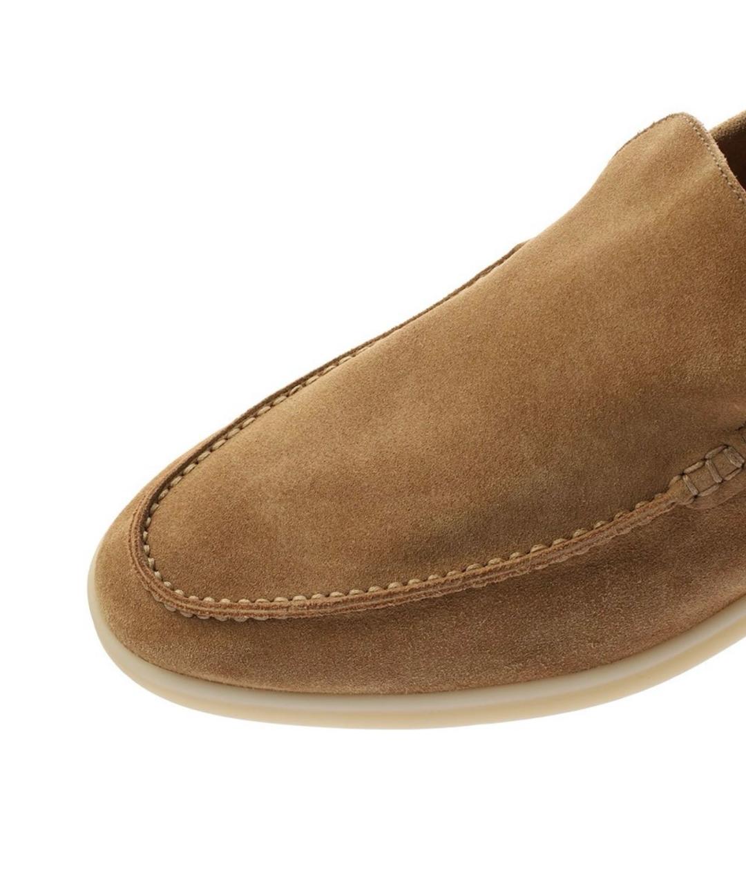 LORO PIANA Бежевые замшевые лоферы, фото 5