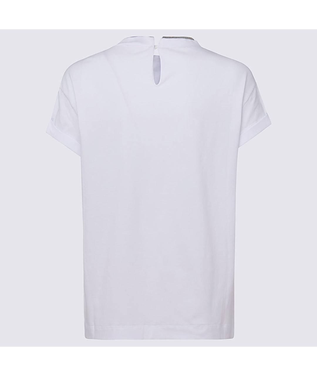 BRUNELLO CUCINELLI Белая хлопковая футболка, фото 2
