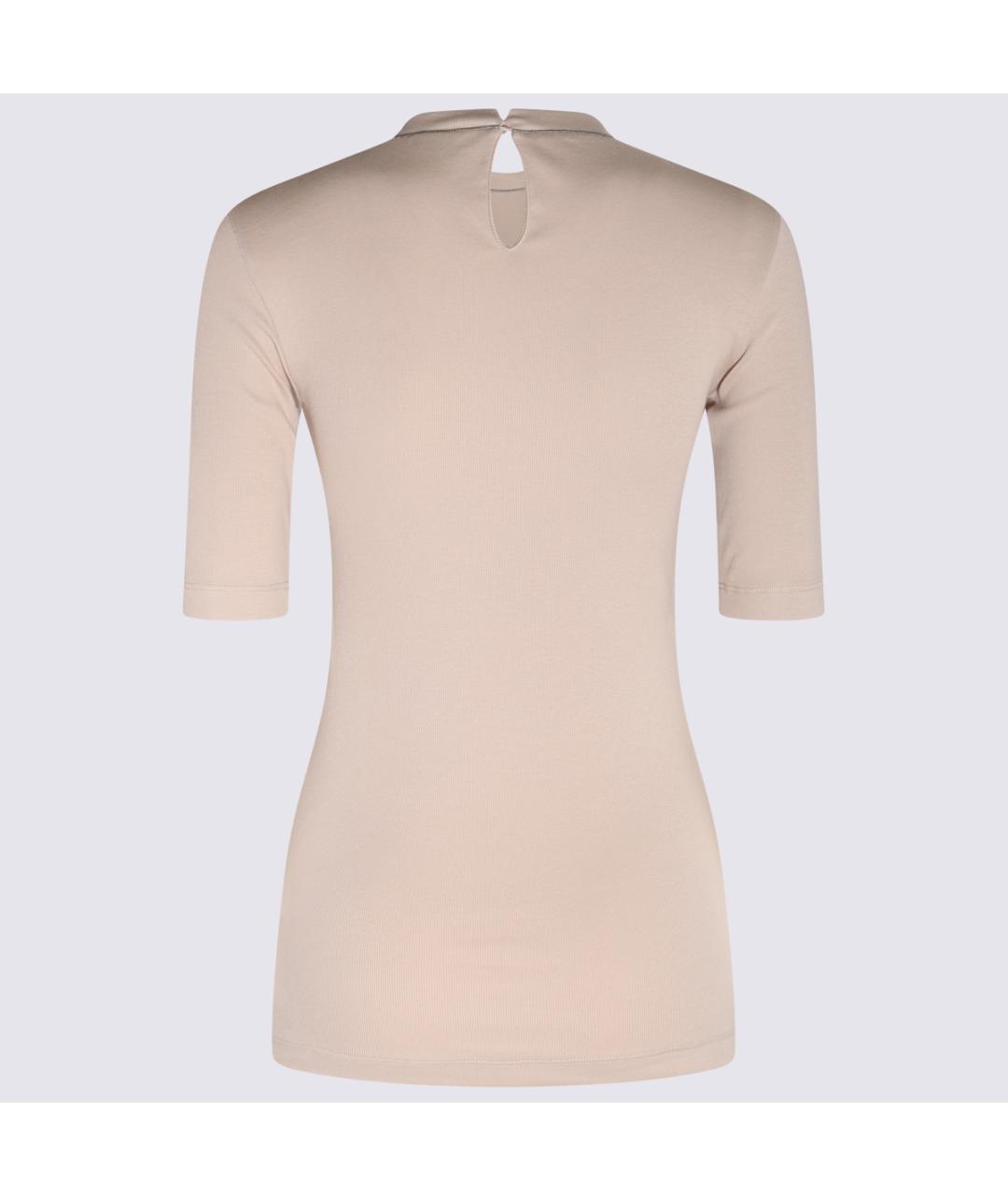 BRUNELLO CUCINELLI Бежевая хлопковая футболка, фото 2