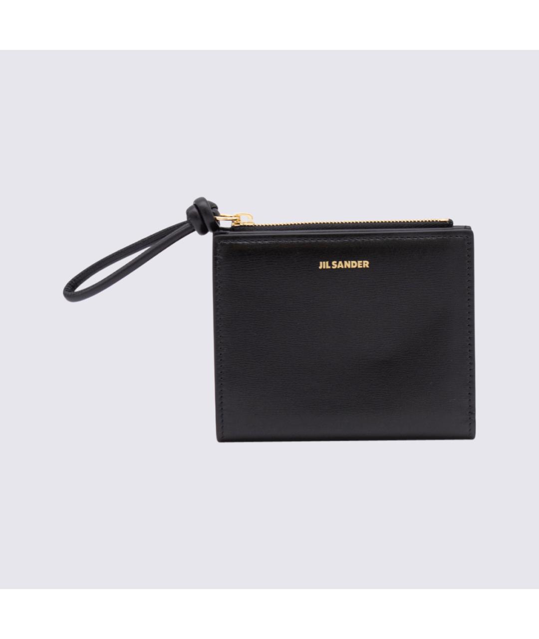 JIL SANDER Черный кожаный кошелек, фото 3