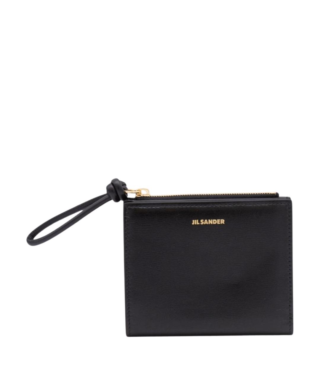 JIL SANDER Черный кожаный кошелек, фото 1
