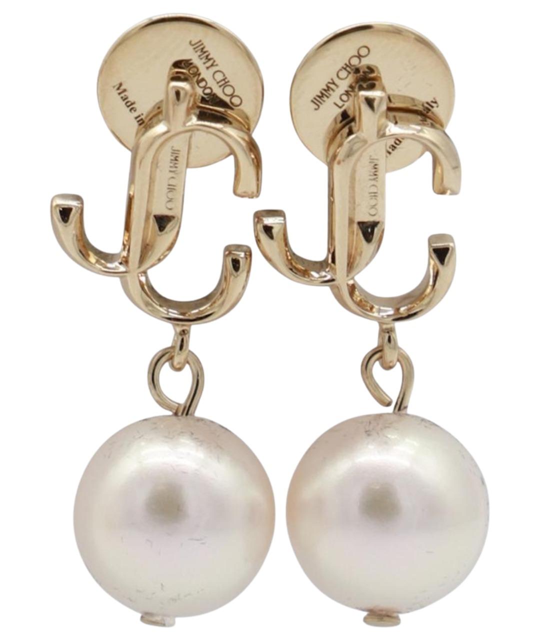JIMMY CHOO Золотые металлические серьги, фото 1