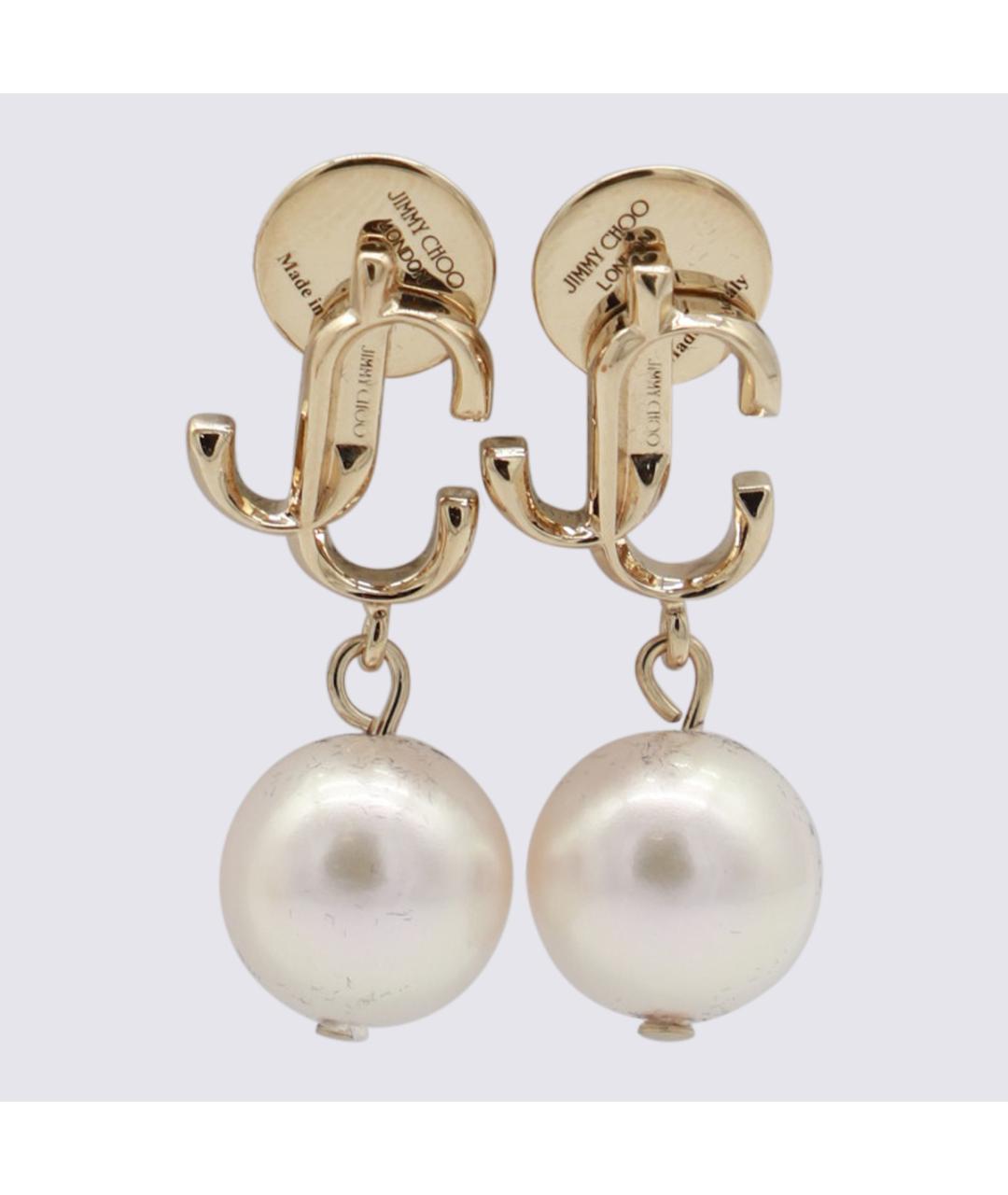 JIMMY CHOO Золотые металлические серьги, фото 3