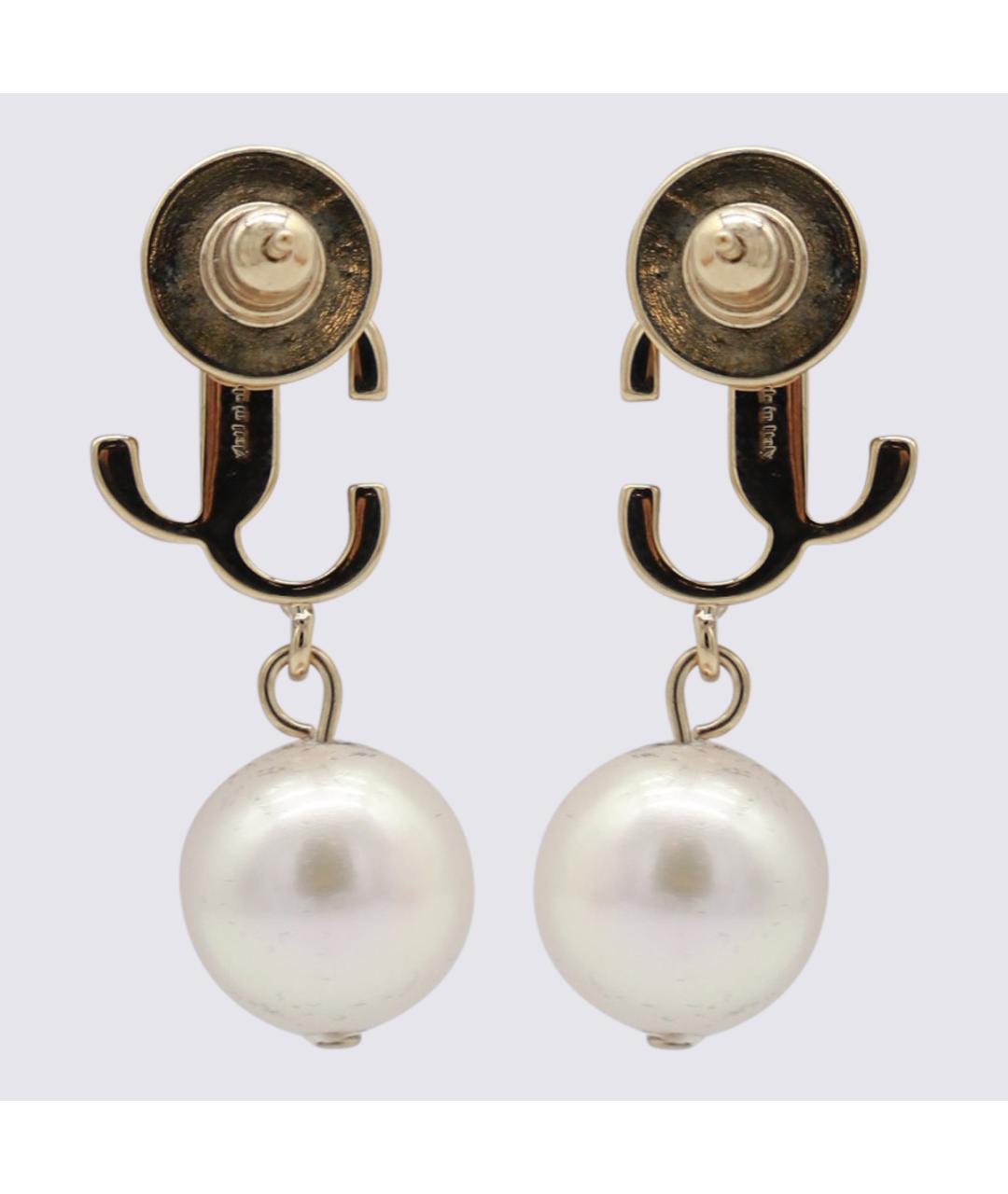 JIMMY CHOO Золотые металлические серьги, фото 2