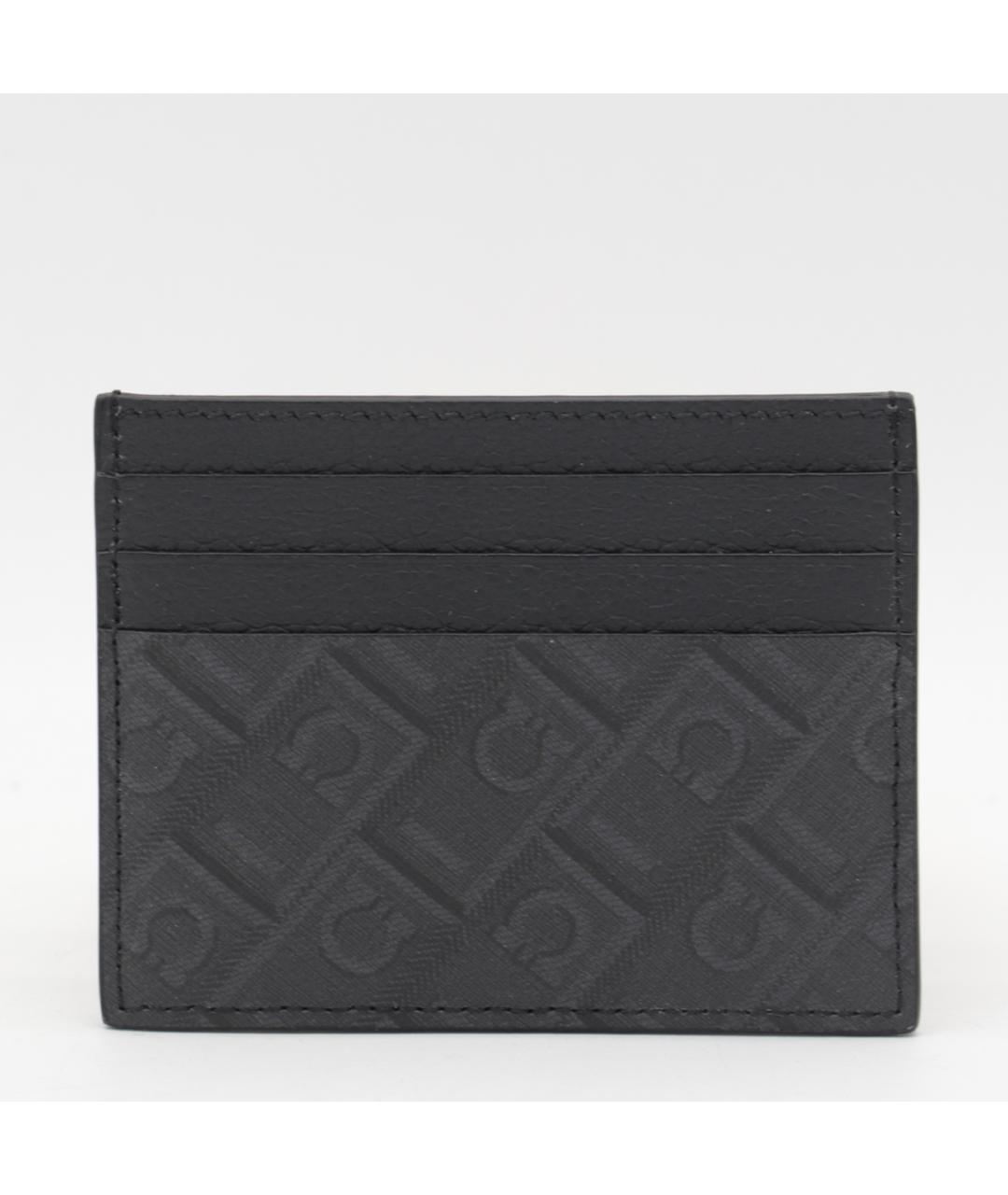 FERRAGAMO Серый кожаный кардхолдер, фото 2