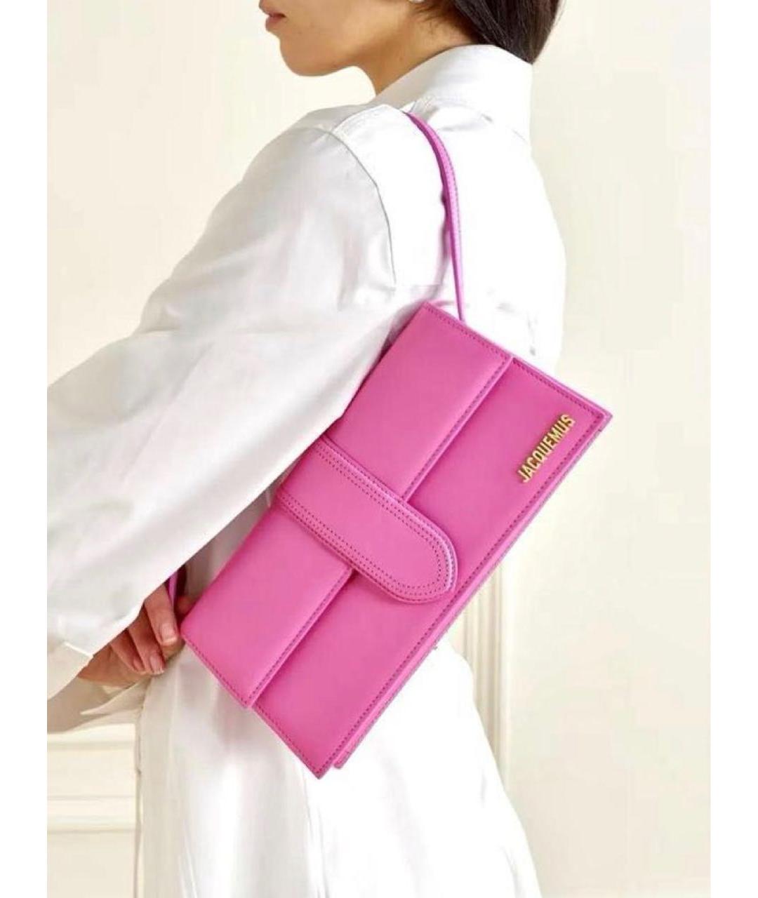 JACQUEMUS Фуксия кожаная сумка через плечо, фото 3