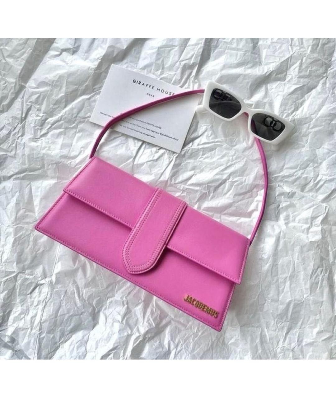JACQUEMUS Фуксия кожаная сумка через плечо, фото 2