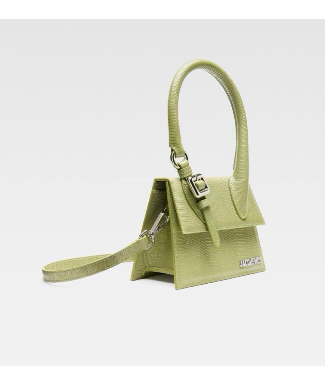JACQUEMUS Зеленая кожаная сумка через плечо, фото 2