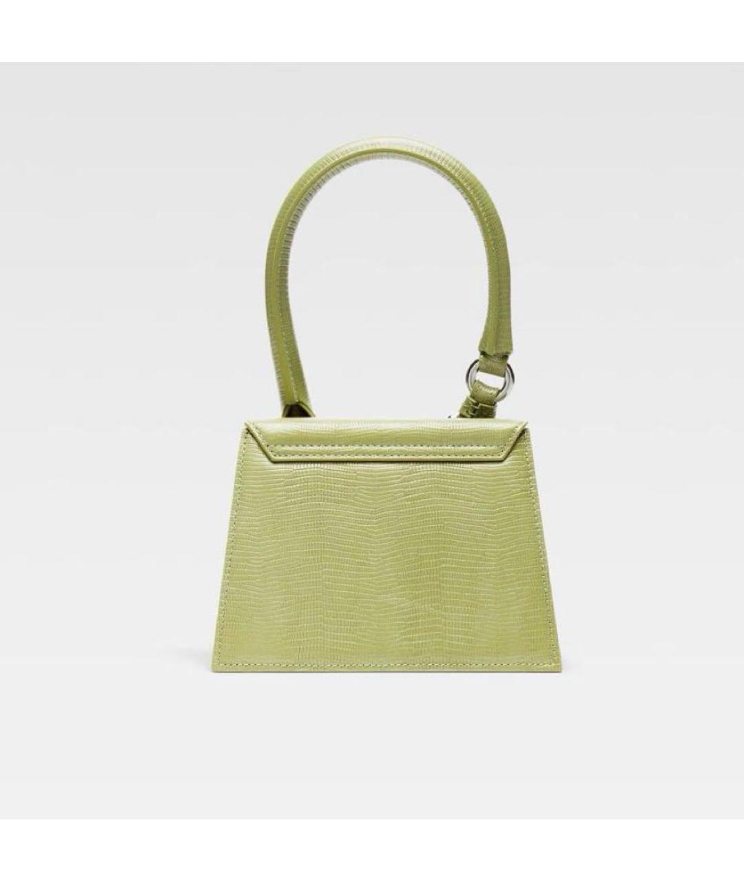 JACQUEMUS Зеленая кожаная сумка через плечо, фото 3