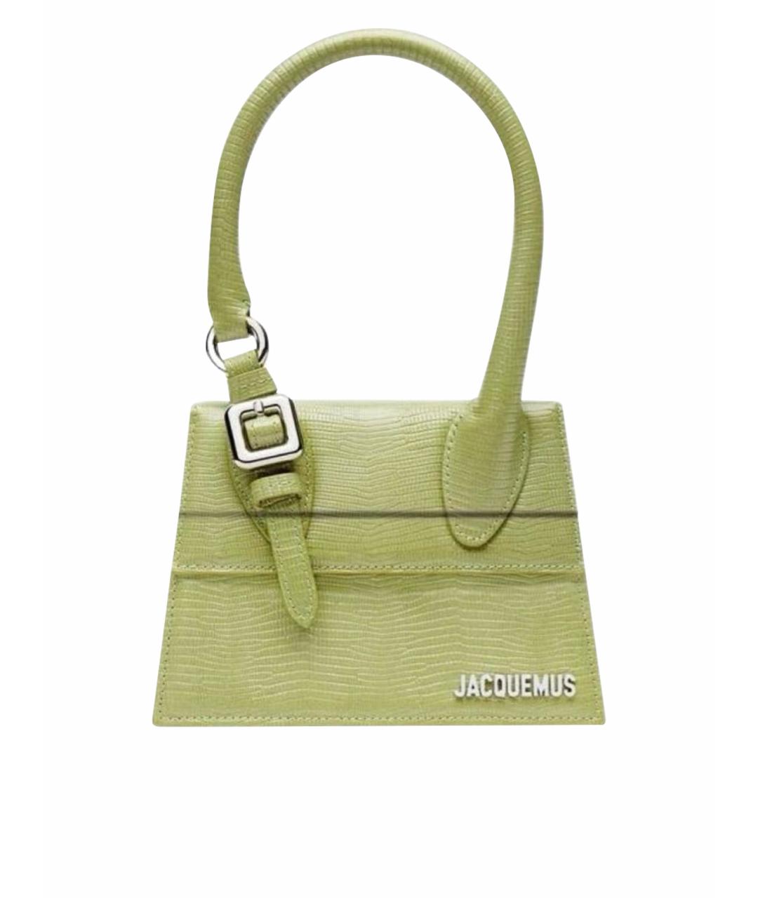 JACQUEMUS Зеленая кожаная сумка через плечо, фото 1