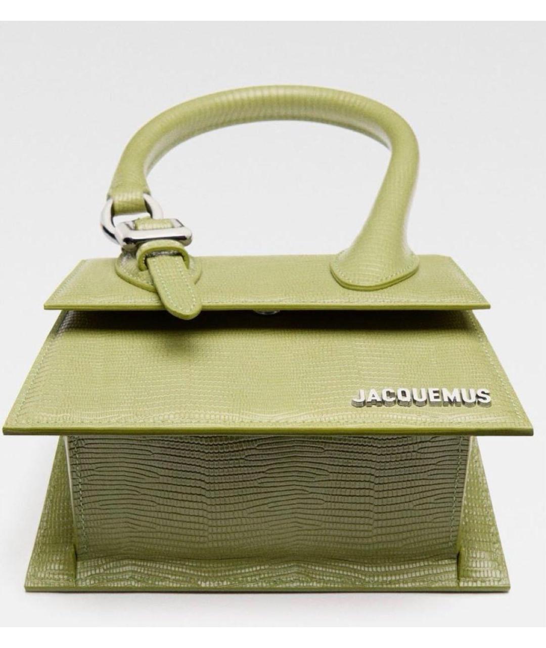 JACQUEMUS Зеленая кожаная сумка через плечо, фото 4