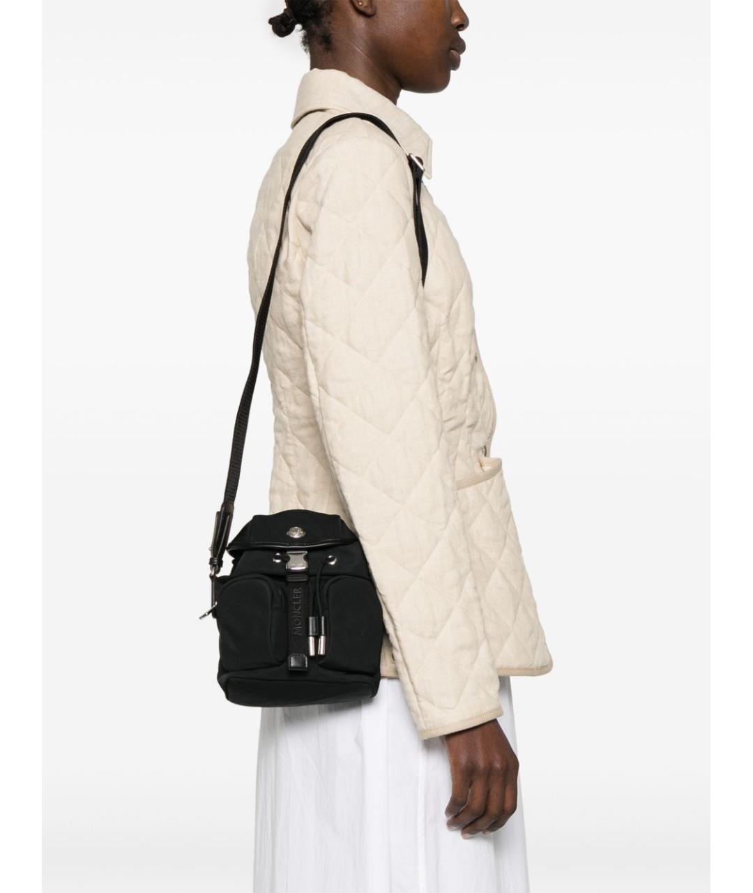 MONCLER Черная тканевая сумка через плечо, фото 5