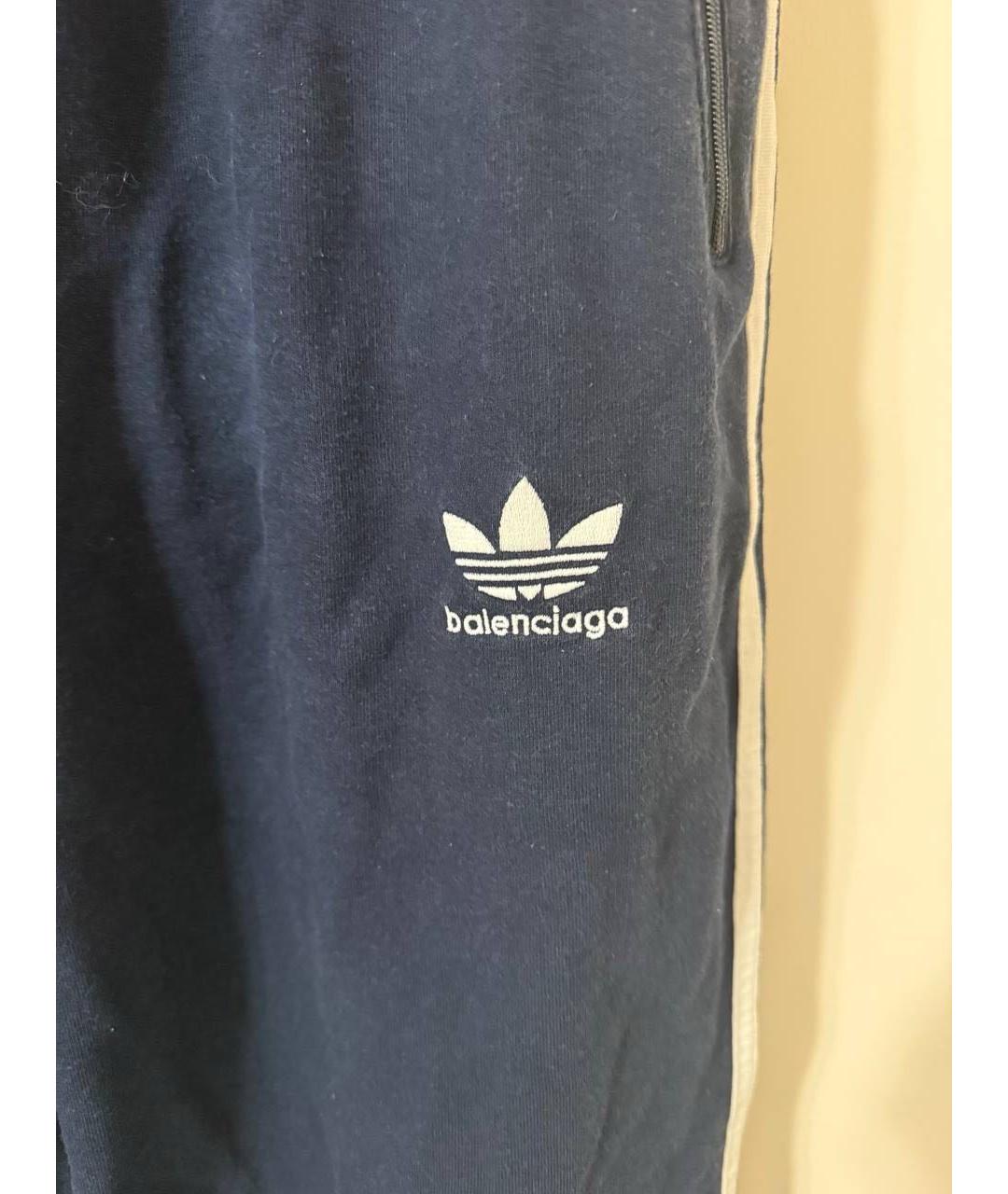 BALENCIAGA Темно-синие хлопковые повседневные брюки, фото 4