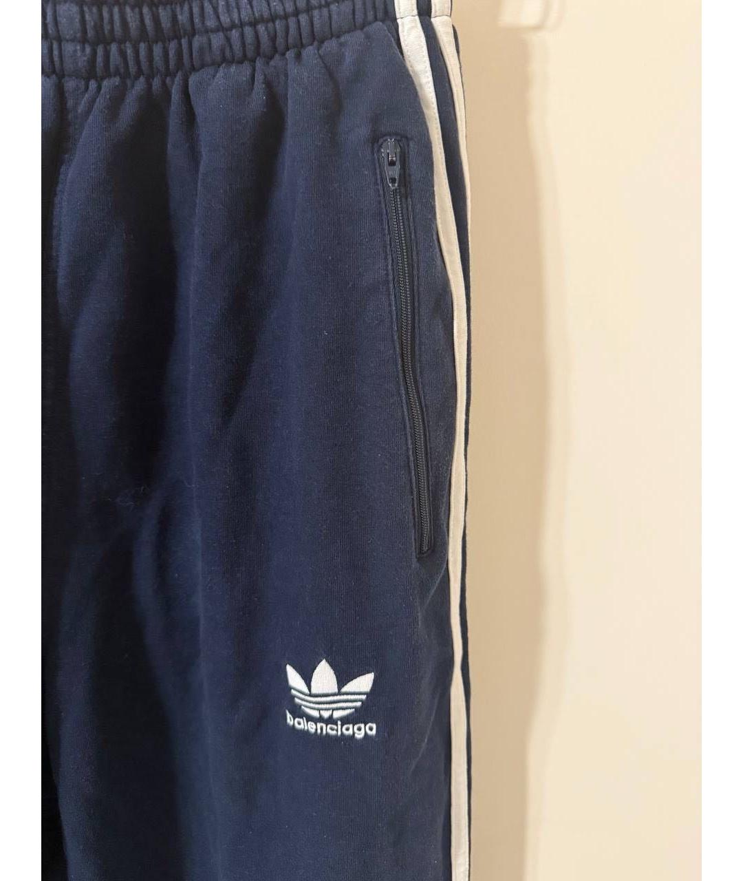 BALENCIAGA Темно-синие хлопковые повседневные брюки, фото 3
