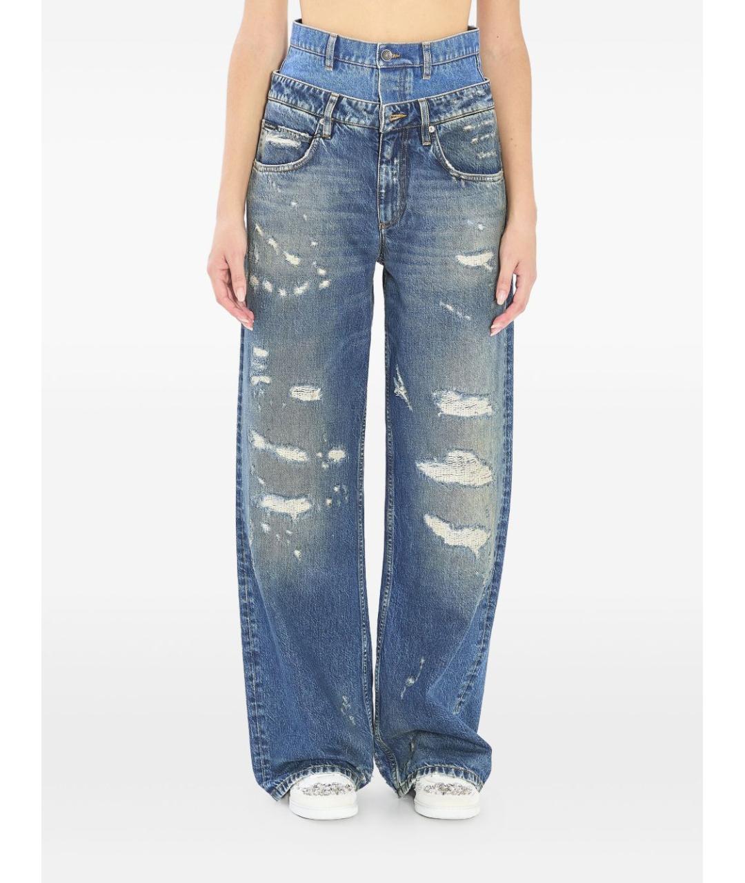 DOLCE&GABBANA Синие хлопковые джинсы клеш, фото 5