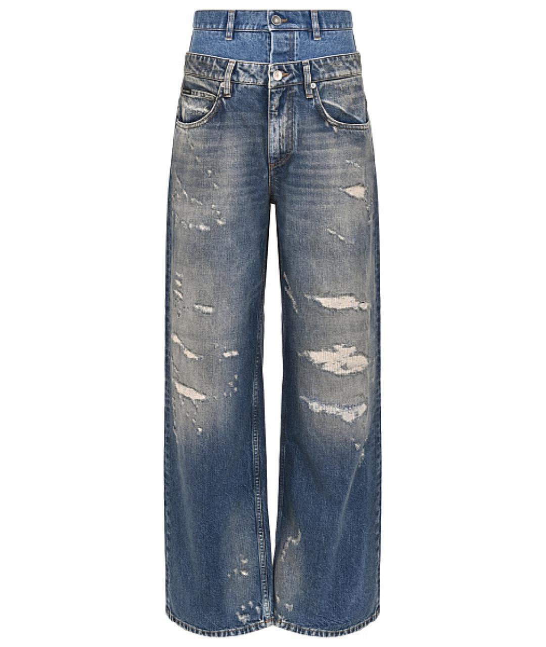 DOLCE&GABBANA Синие хлопковые джинсы клеш, фото 1