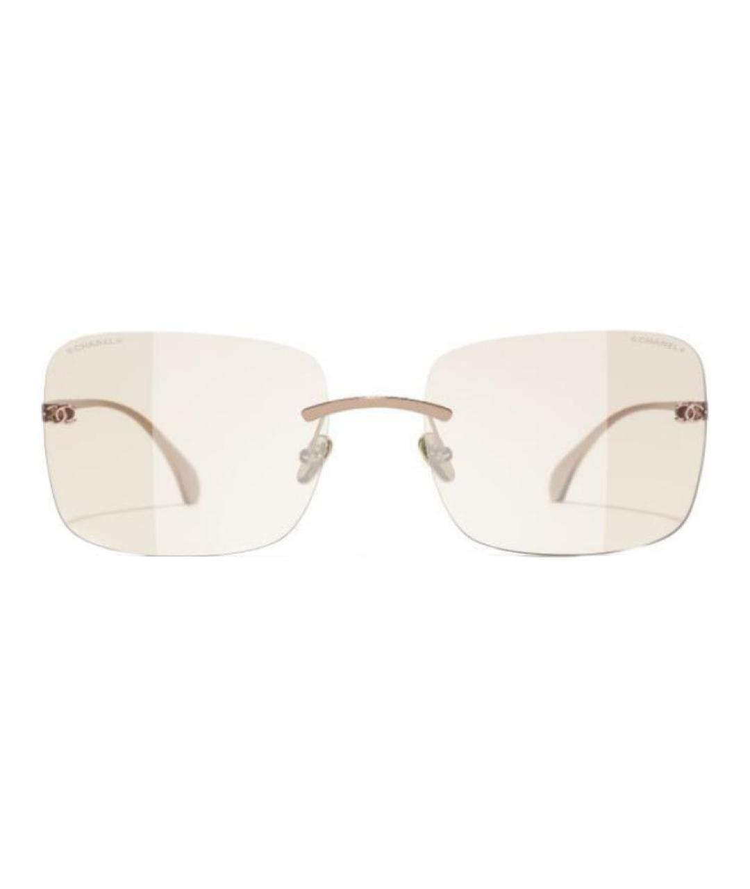 CHANEL Розовые металлические солнцезащитные очки, фото 2
