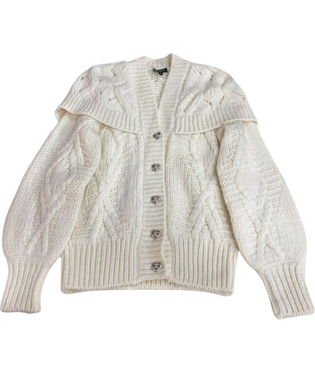 CHANEL Белый шерстяной кардиган, фото 2