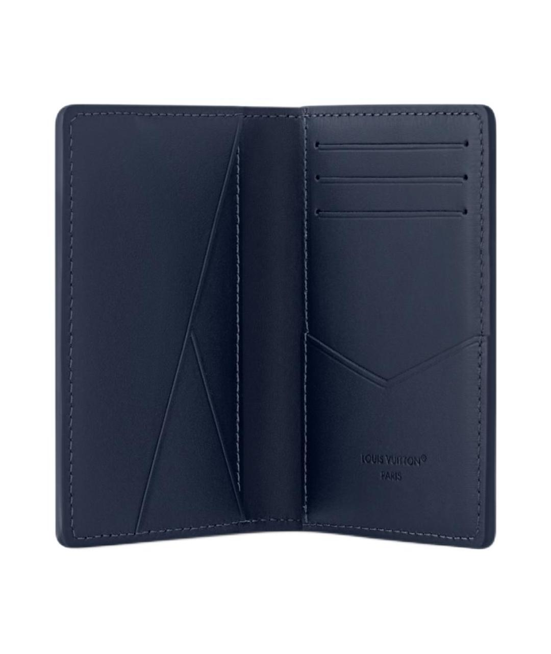 LOUIS VUITTON Синий кожаный кошелек, фото 4
