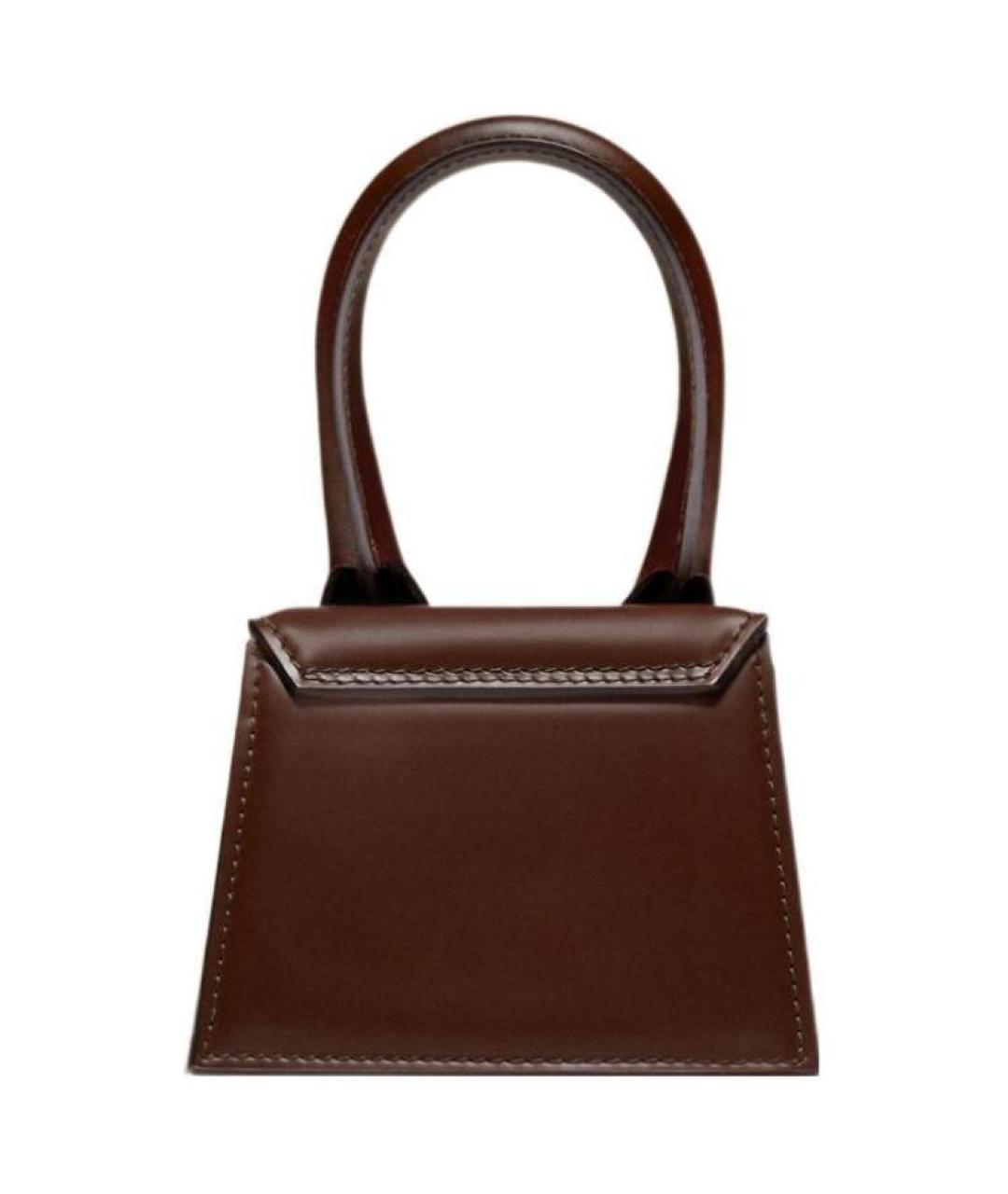 JACQUEMUS Коричневая кожаная сумка через плечо, фото 3