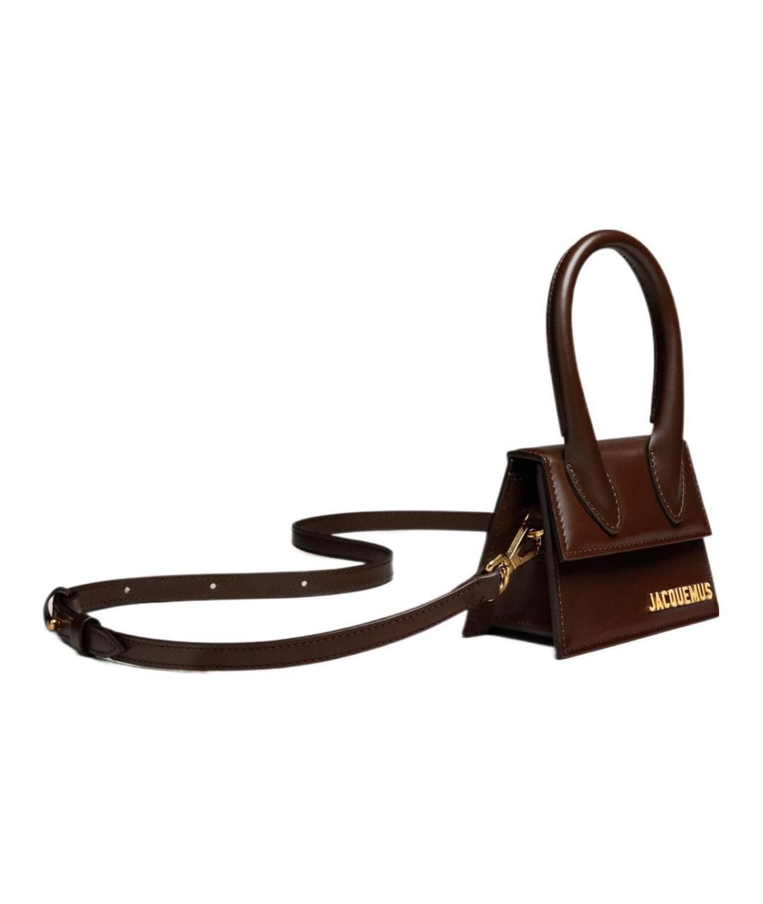 JACQUEMUS Коричневая кожаная сумка через плечо, фото 2