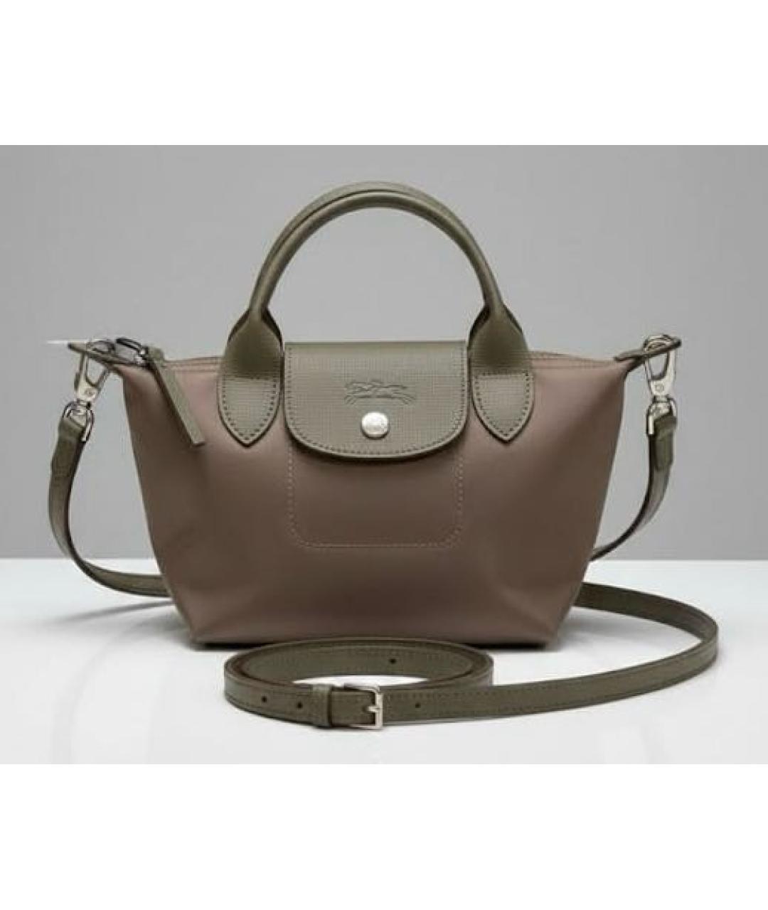 LONGCHAMP Коричневая кожаная сумка через плечо, фото 9