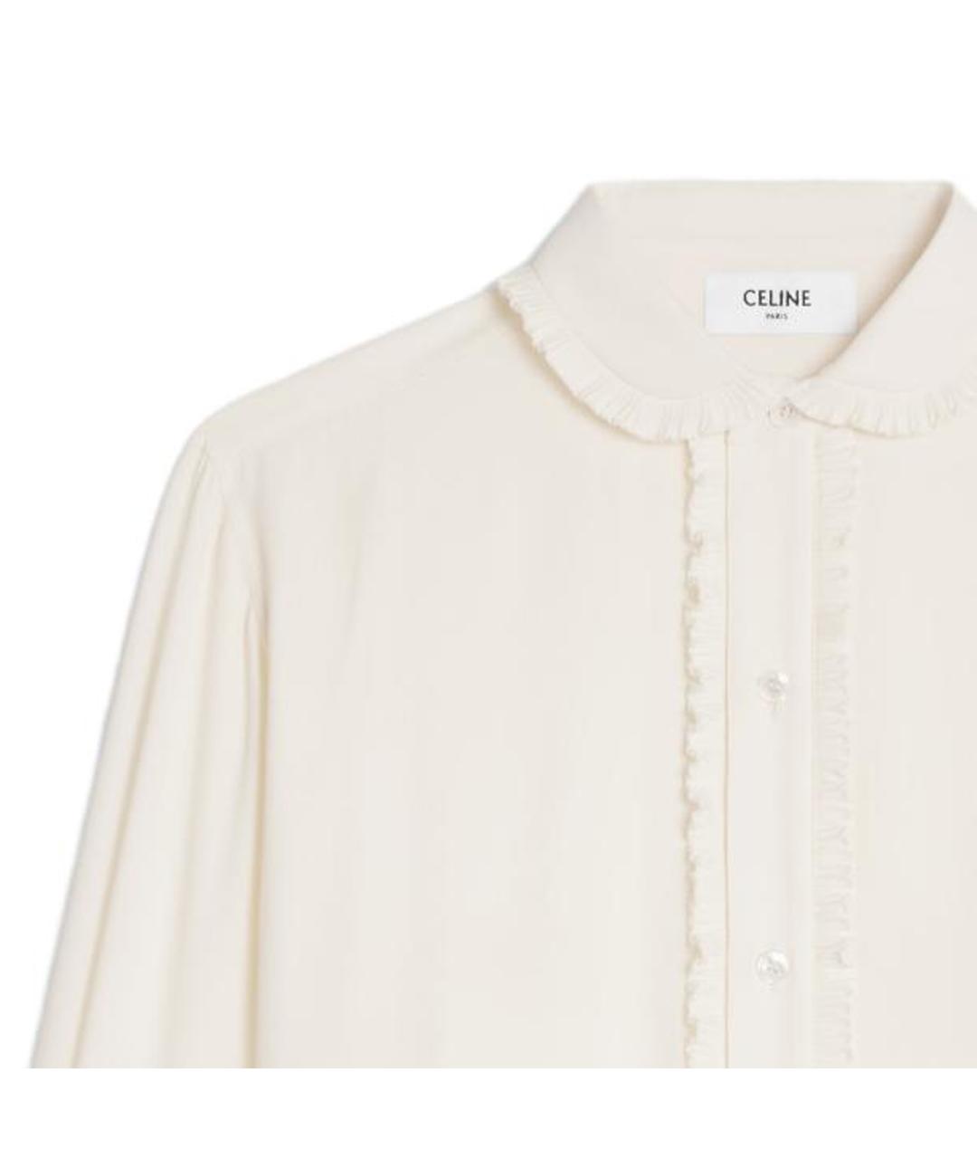 CELINE Бежевая хлопковая рубашка, фото 7