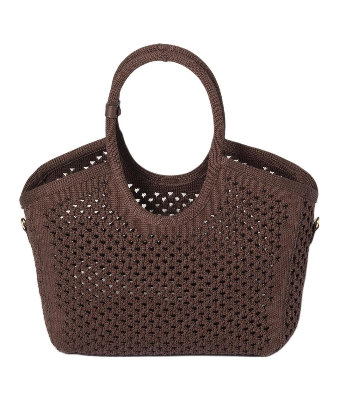 MIU MIU Коричневая хлопковая сумка через плечо, фото 2