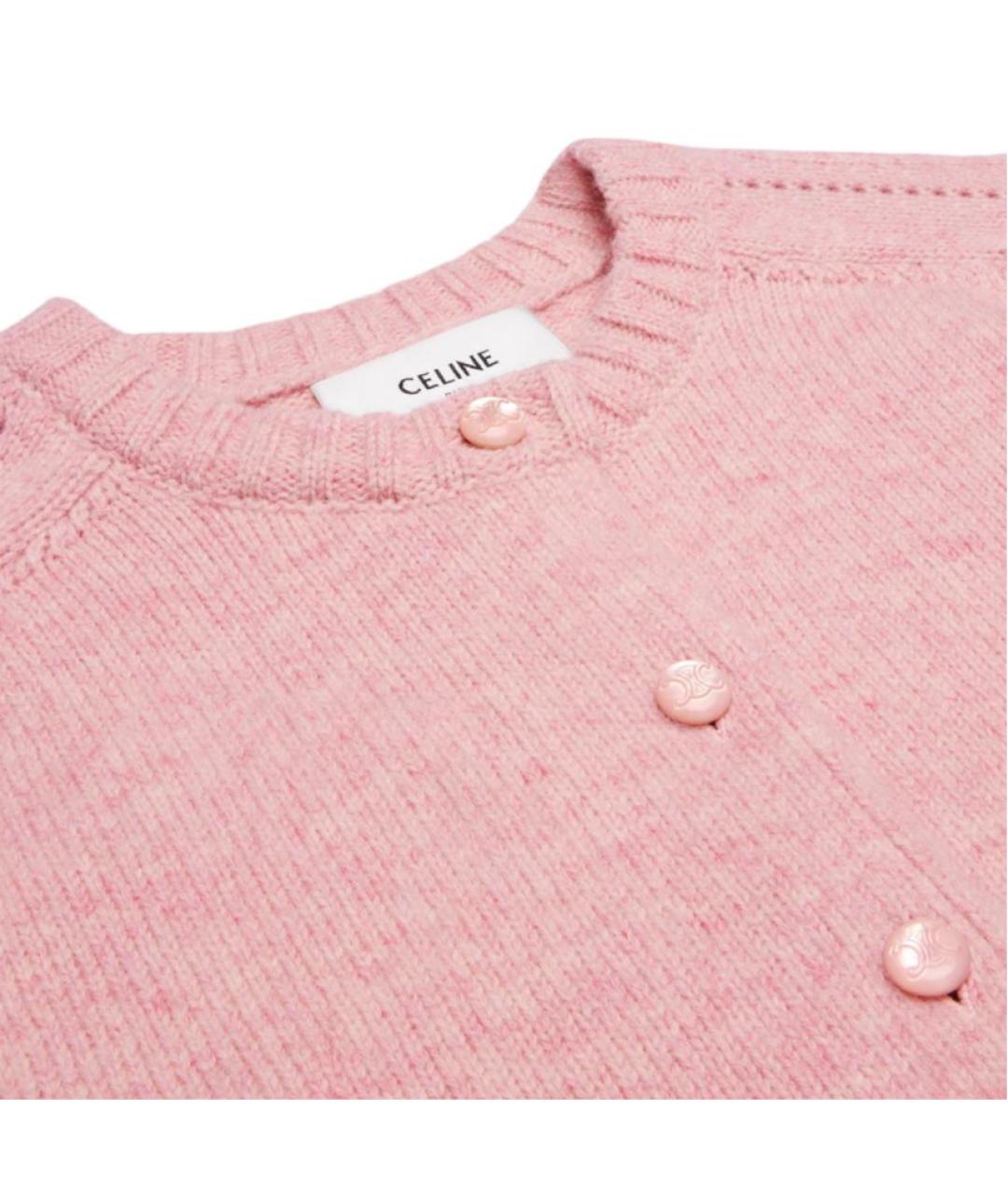 CELINE Розовый шерстяной джемпер / свитер, фото 3