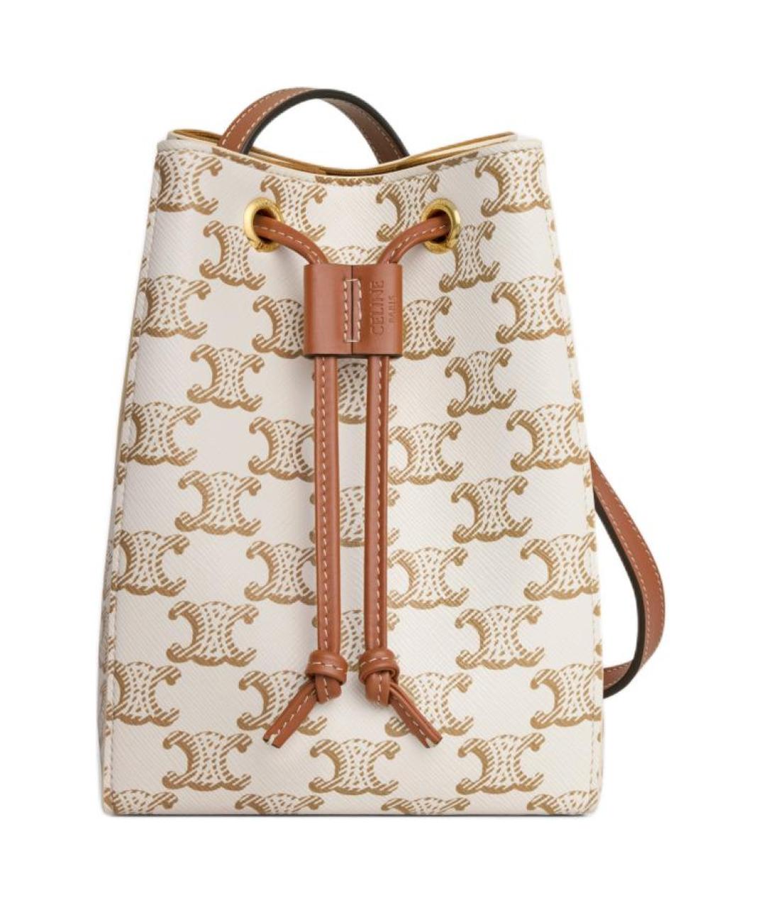 CELINE Бежевая кожаная сумка через плечо, фото 1