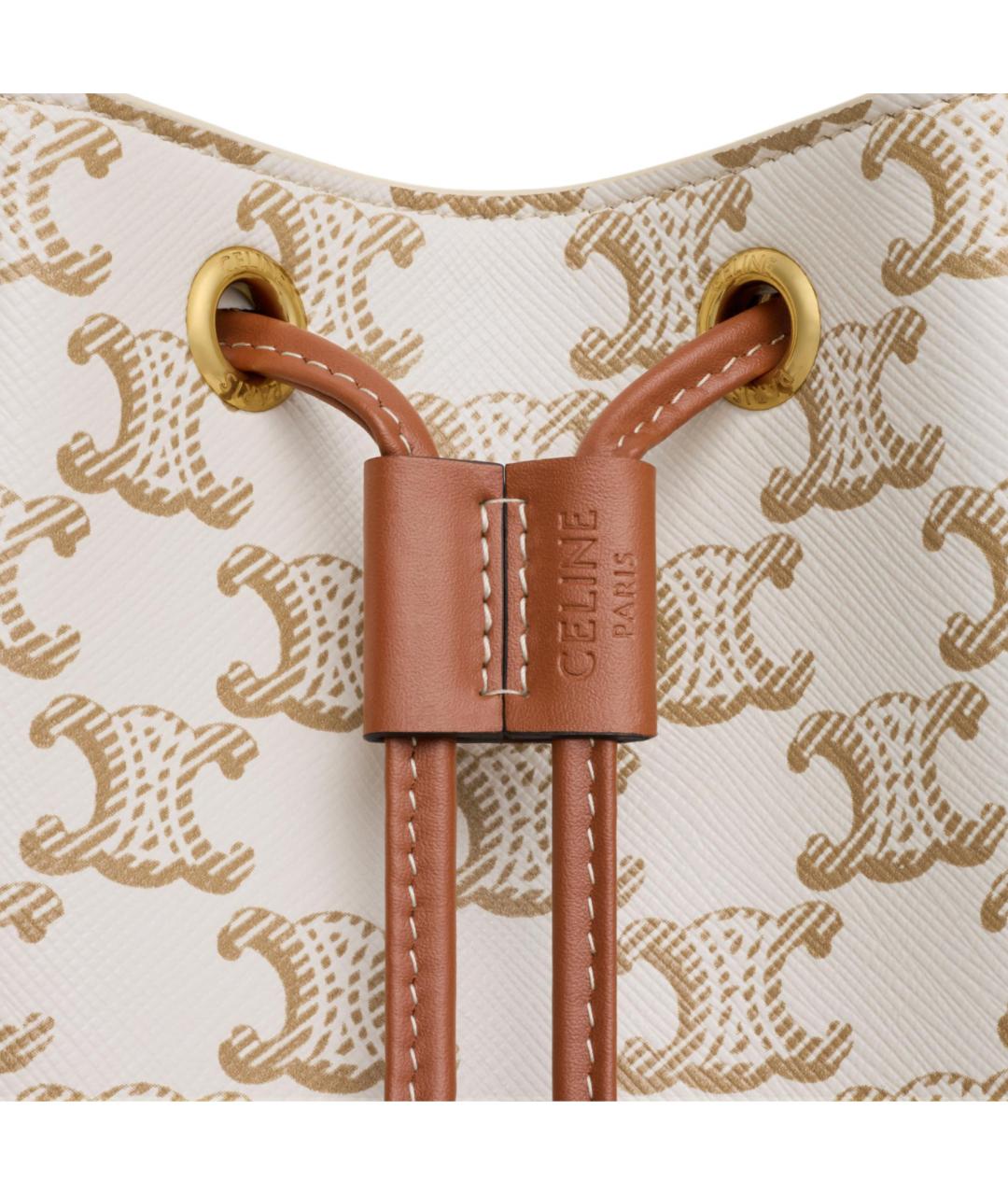 CELINE Бежевая кожаная сумка через плечо, фото 4