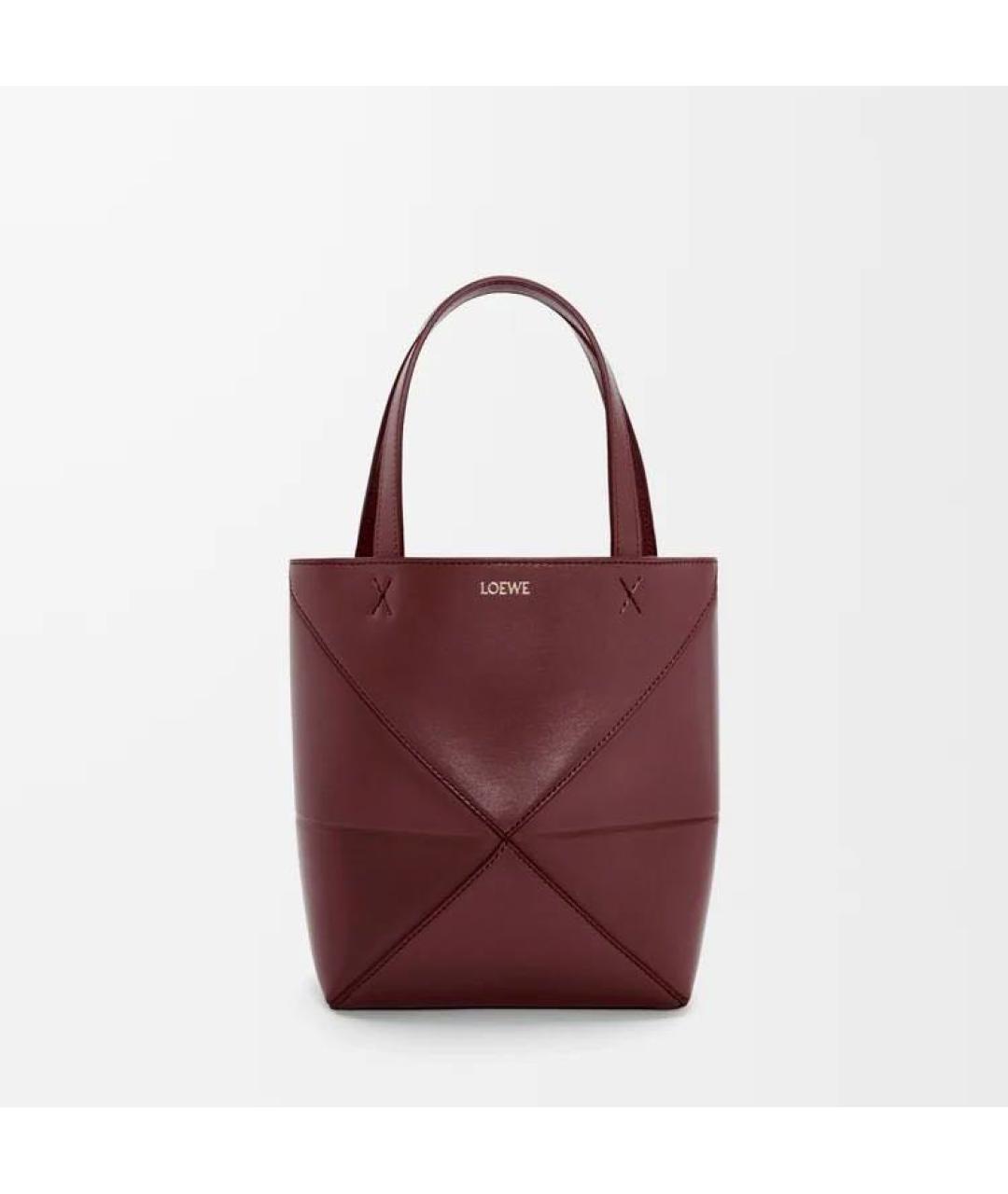 LOEWE Бордовая кожаная сумка через плечо, фото 3