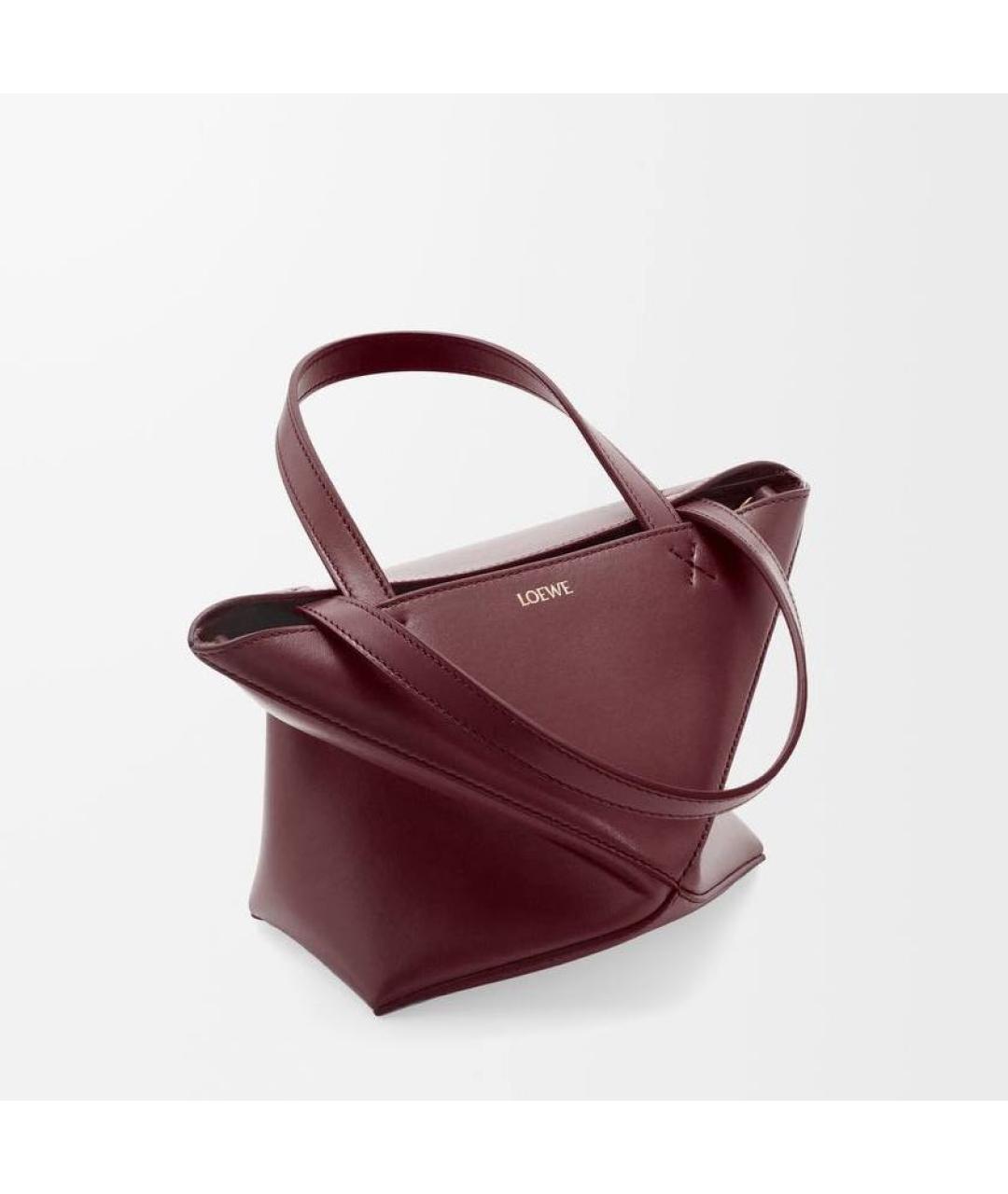 LOEWE Бордовая кожаная сумка через плечо, фото 2
