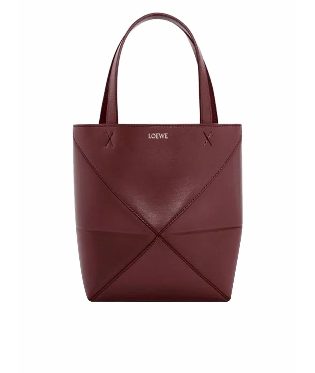 LOEWE Бордовая кожаная сумка через плечо, фото 1