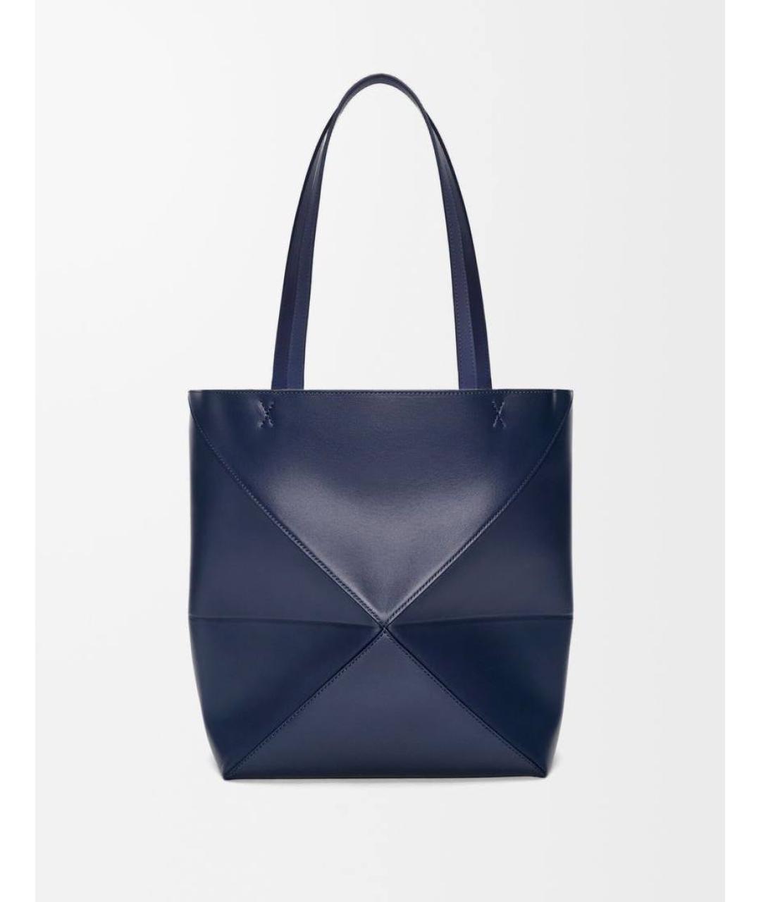 LOEWE Темно-синяя кожаная сумка через плечо, фото 2