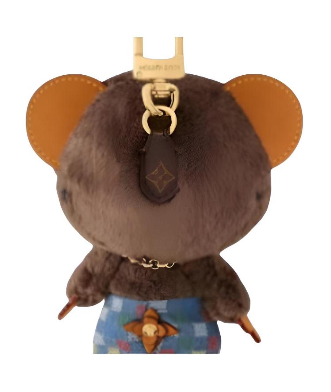 LOUIS VUITTON Коричневый брелок, фото 4