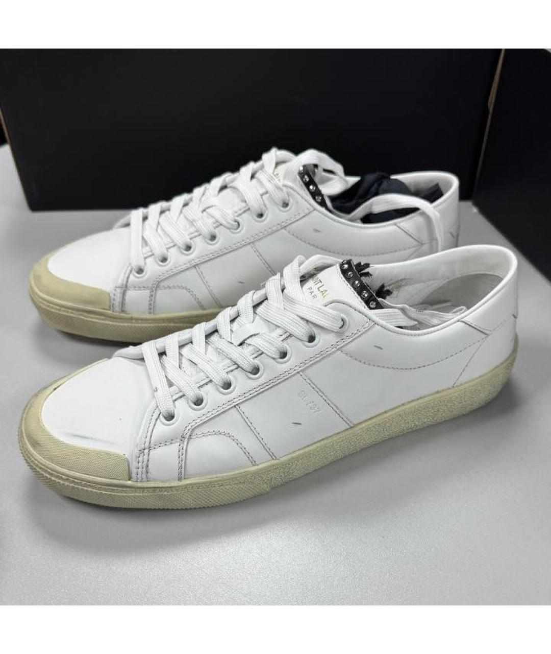 SAINT LAURENT Белые кожаные кеды, фото 3