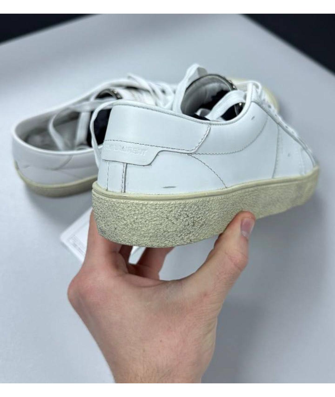 SAINT LAURENT Белые кожаные кеды, фото 6